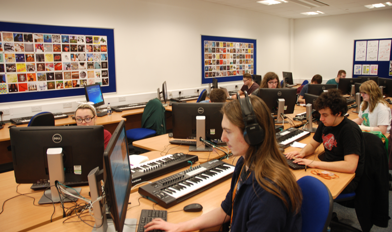 Students Working in Music Lab 1